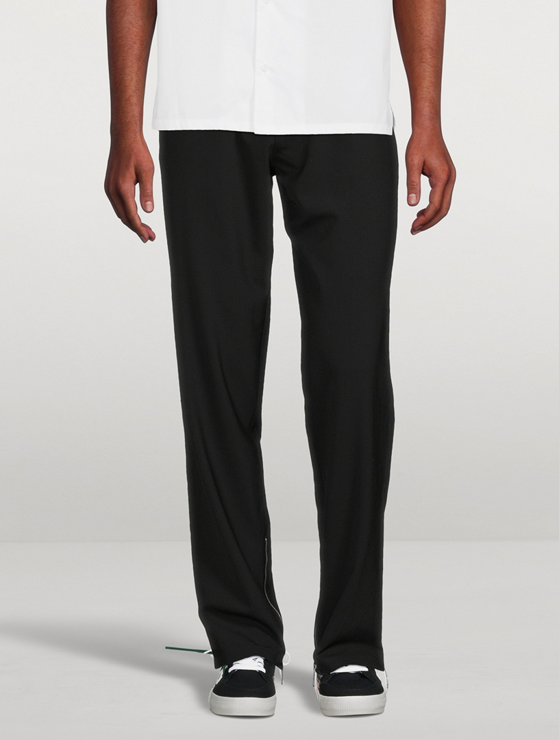 Wool-Blend Straight-Leg Pants