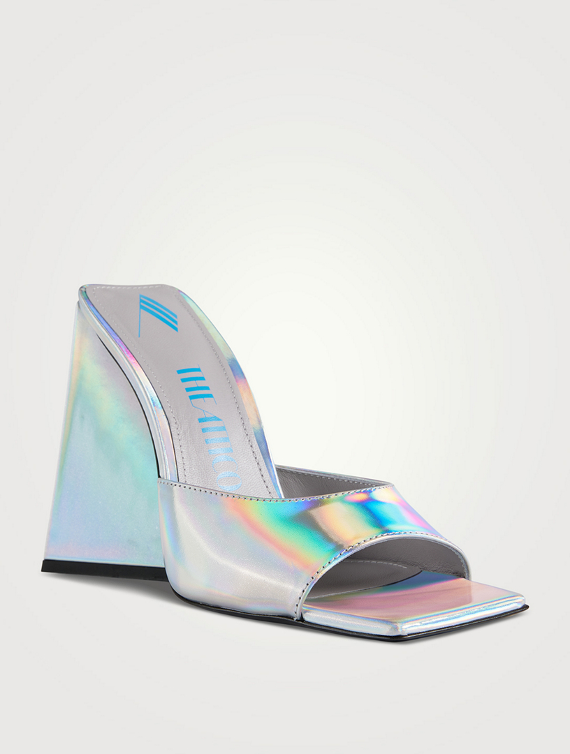 Devon Holographic Leather Mules