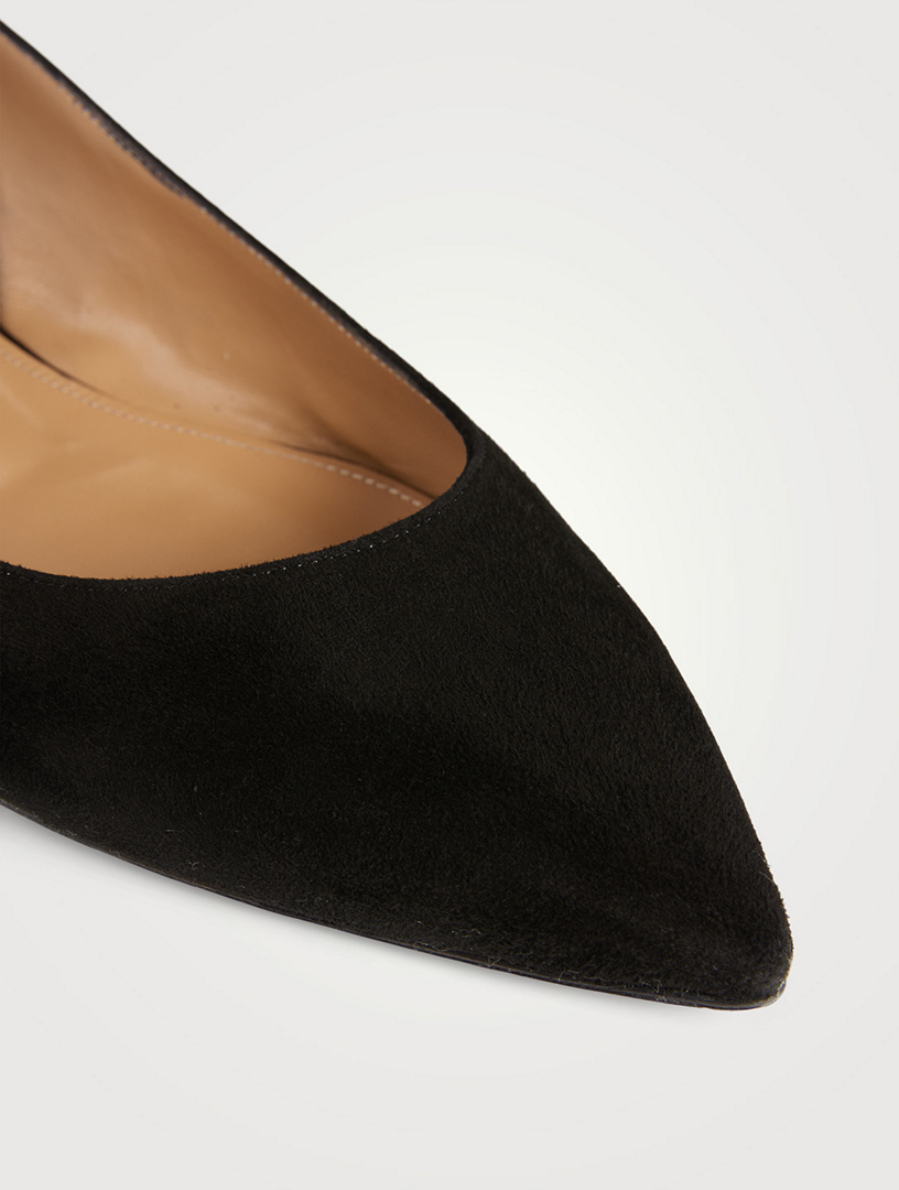Bow Tie Suede Ballet Flats