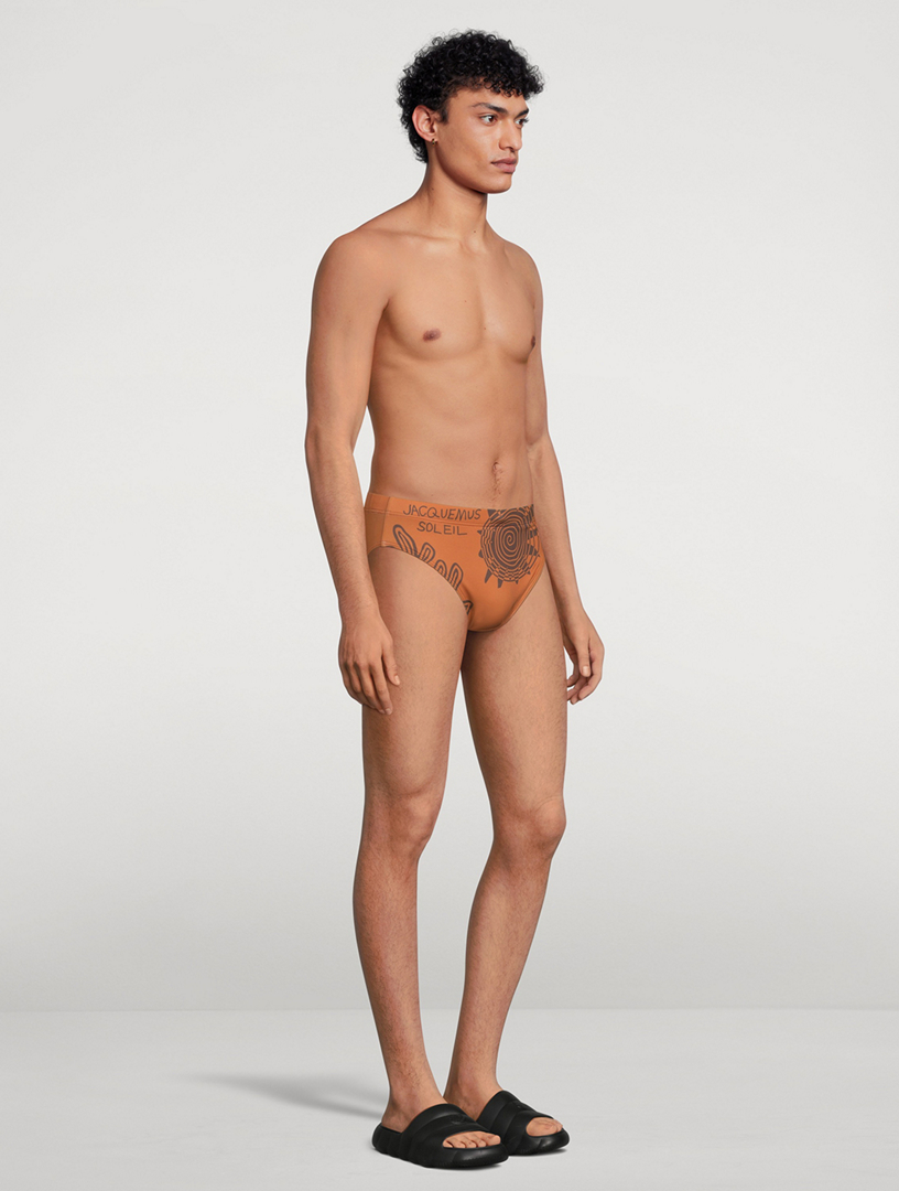 Le Slip De Bain Swim Briefs In Summer Sketch Print