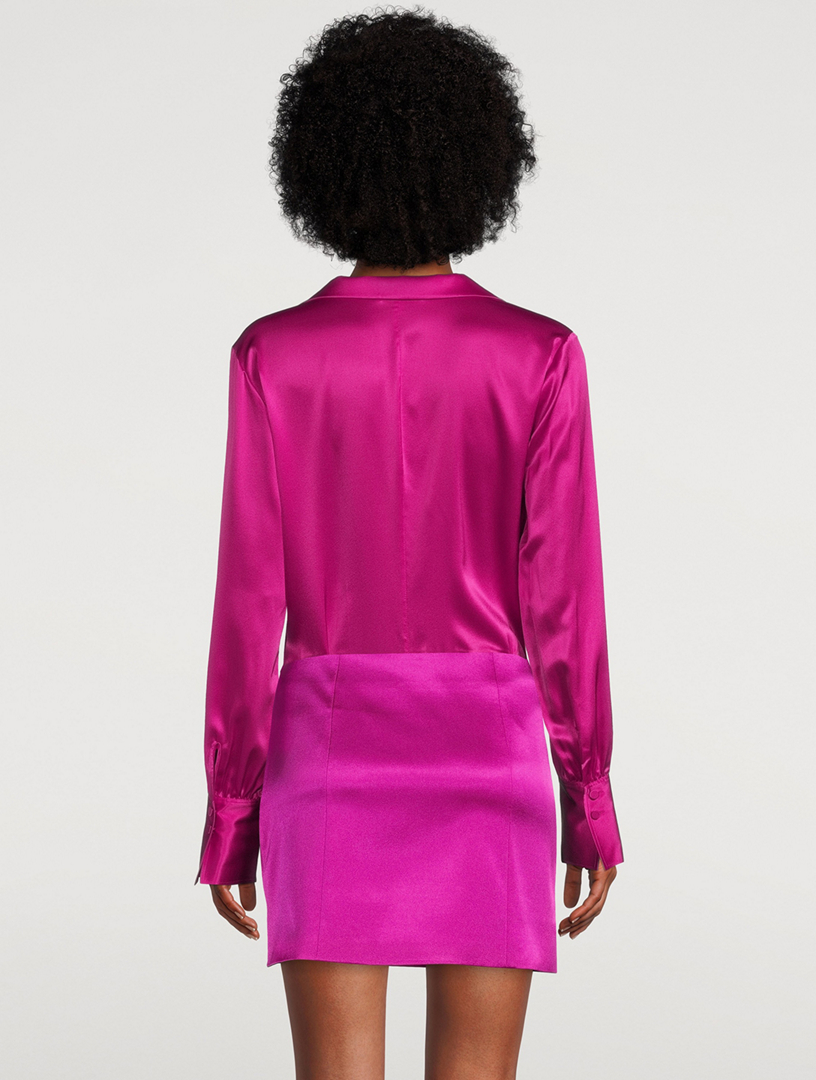 Seam Satin Mini Skirt