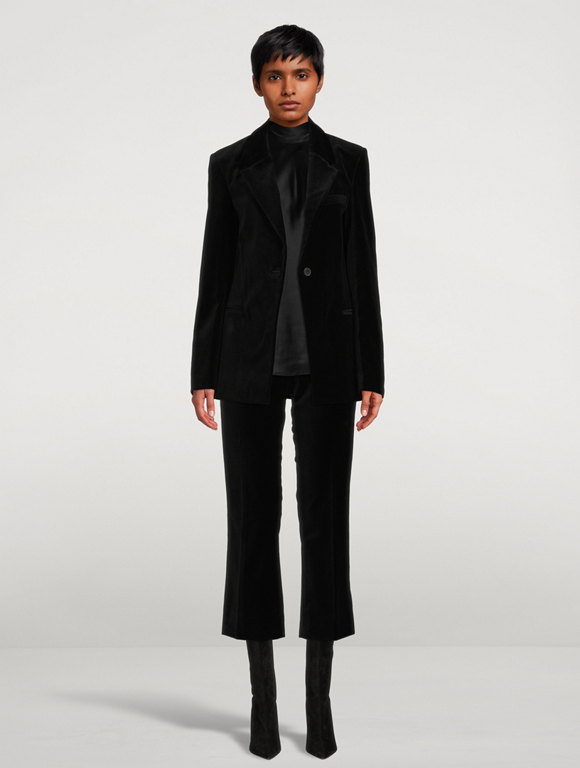 Le Crop Mini Bootcut Velvet Trousers