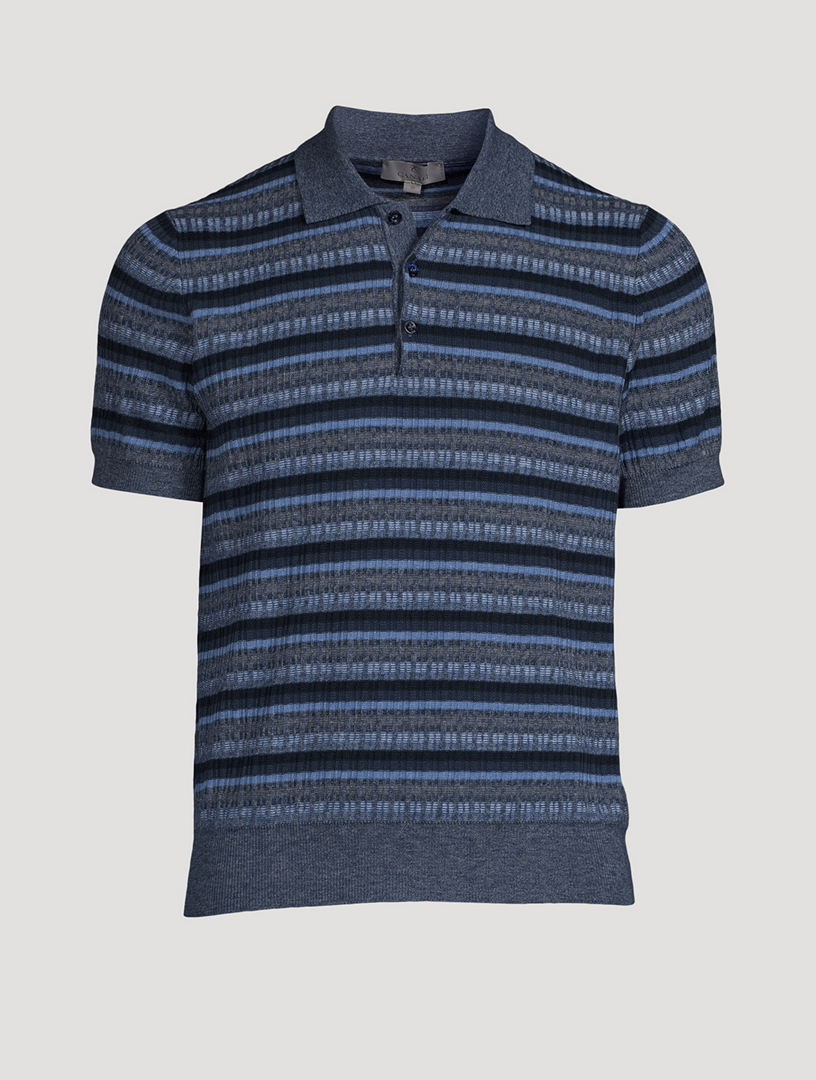 Canali Textured Cotton Polo, Polos