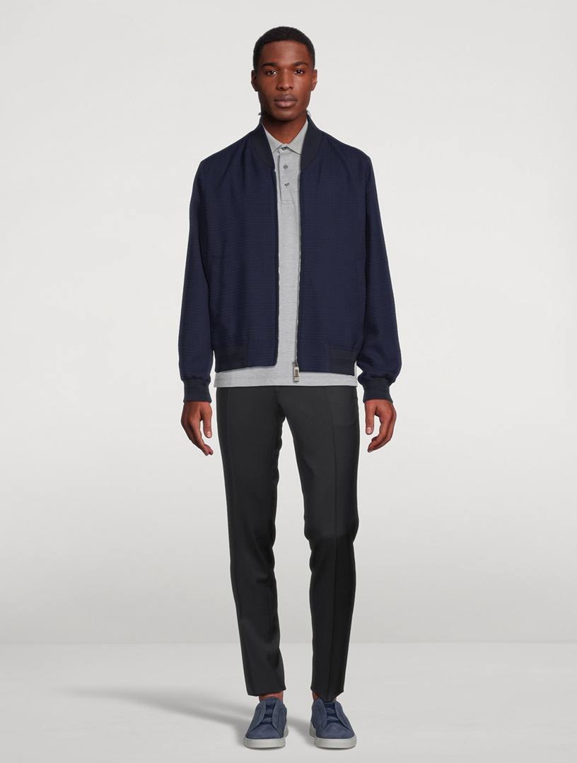 CANALI Wool And Cotton Bomber Jacket | Holt Renfrew