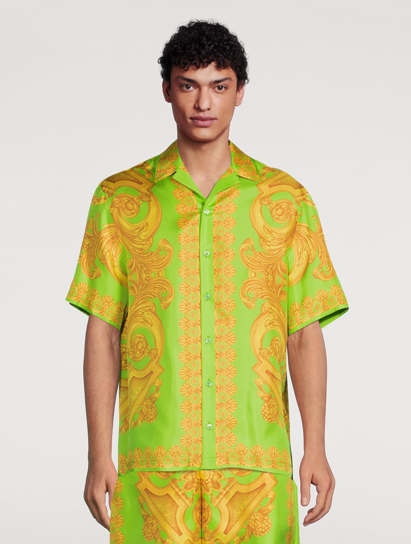 VERSACE Barocco 660 Silk Short-Sleeve Shirt | Holt Renfrew