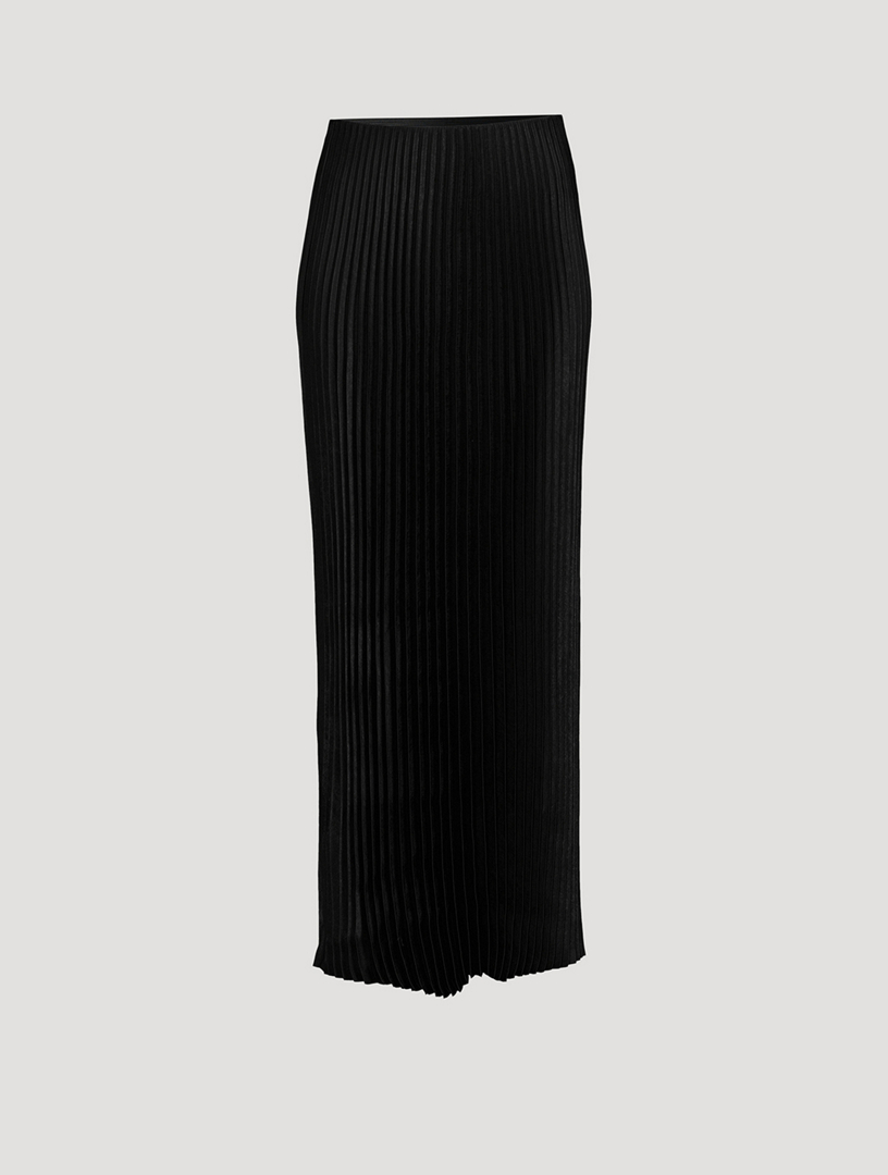 FRAME Plissé Satin Maxi Skirt | Holt Renfrew