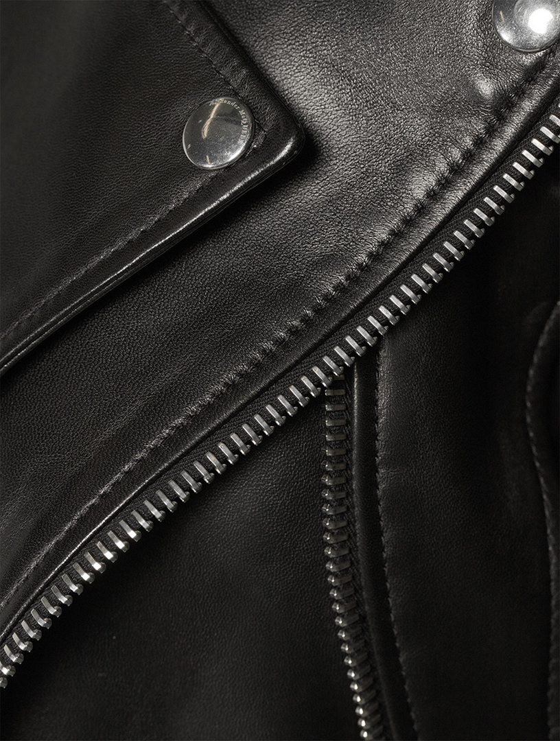 Layered Leather Biker Jacket