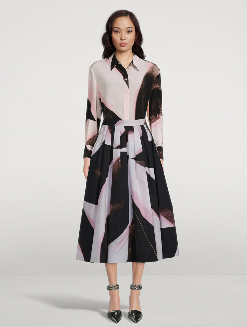 Silk Shirt Brushstroke Print