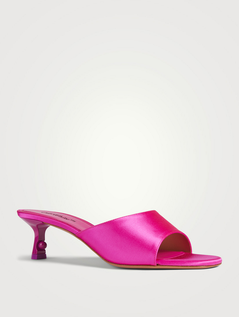 OFF-WHITE Mules en satin Lollipop | Holt Renfrew