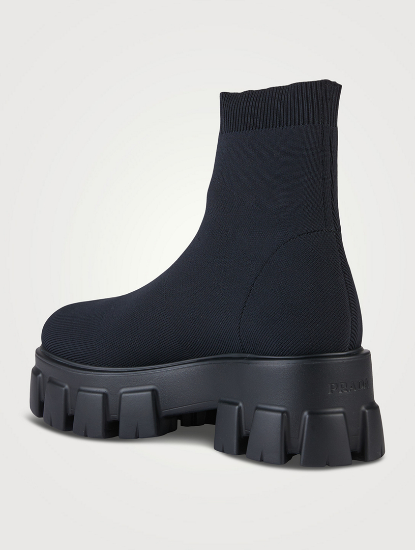 Prada Monolith knit boots