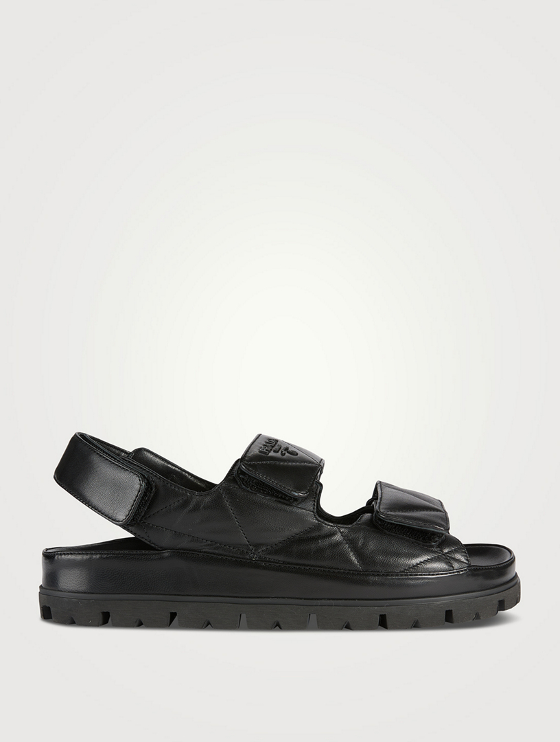 Quilted leather online slides