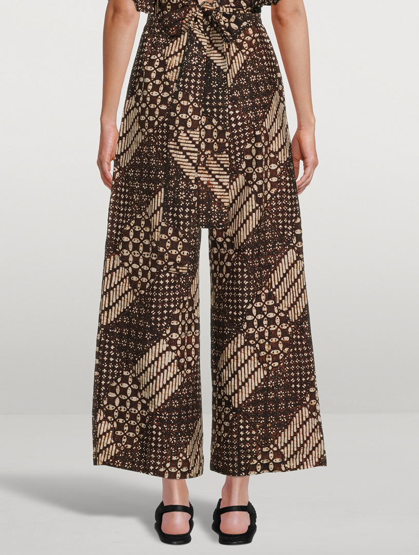 Rylee Cotton High-Waisted Wide Pants