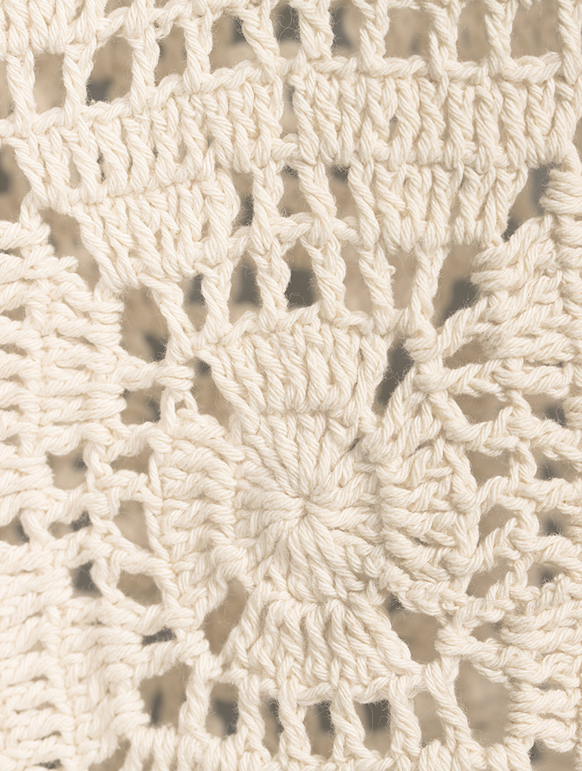 Nico Cotton Crochet Long-Sleeve Mini Dress