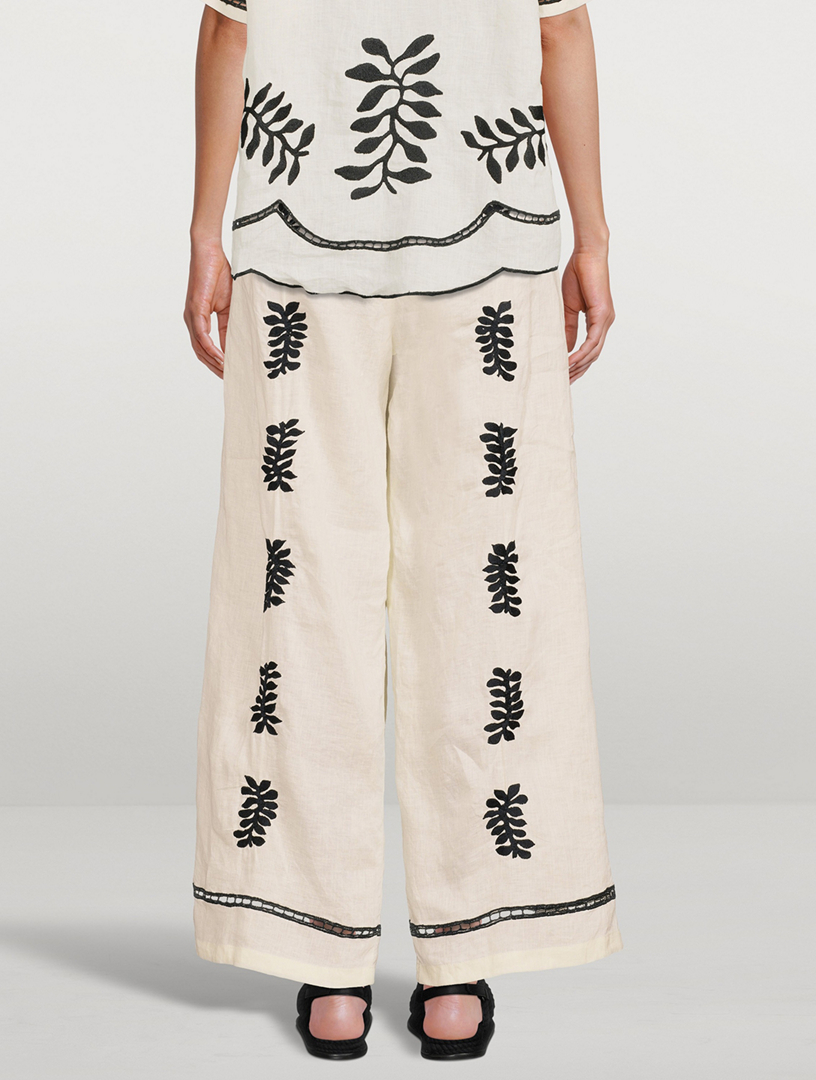 Carter Linen High-Waisted Wide Pants