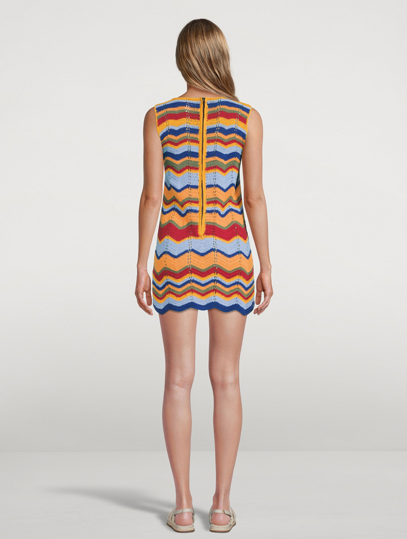 Juni Cotton Crochet Sleeveless Mini Dress
