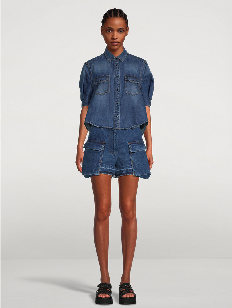 Diesel denim shirt outlet dress with skirt overlay