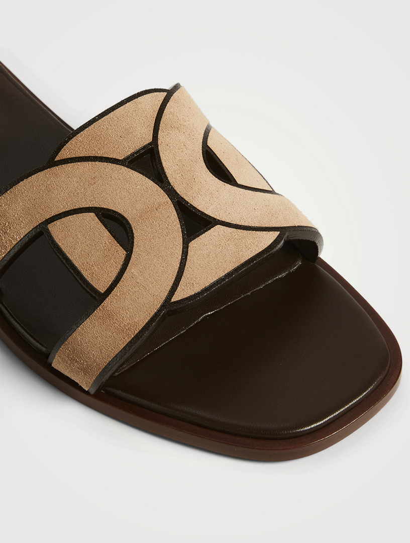 Suede Slide Sandals
