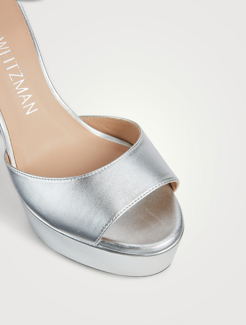 Discoplatform Metallic Leather Sandals