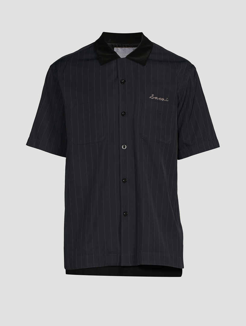 SACAI Short-Sleeve Shirt In Striped Print | Holt Renfrew