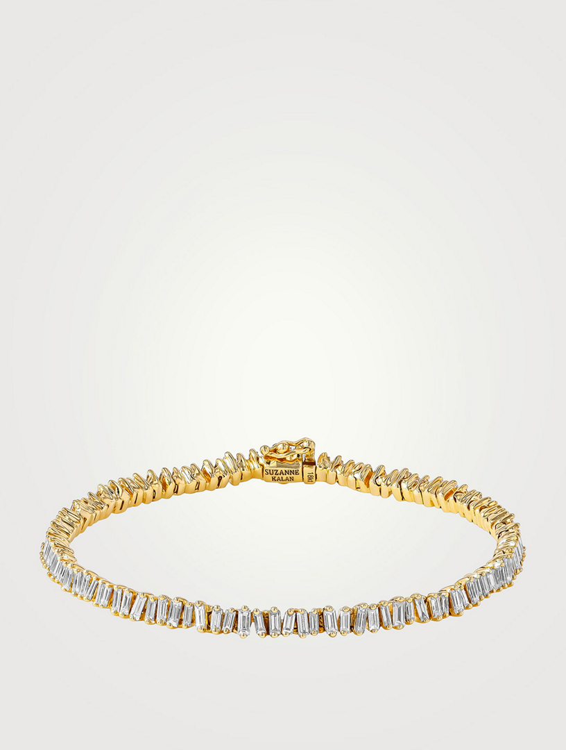 18K Gold Mini Classic Diamond Baguette Tennis Bracelet