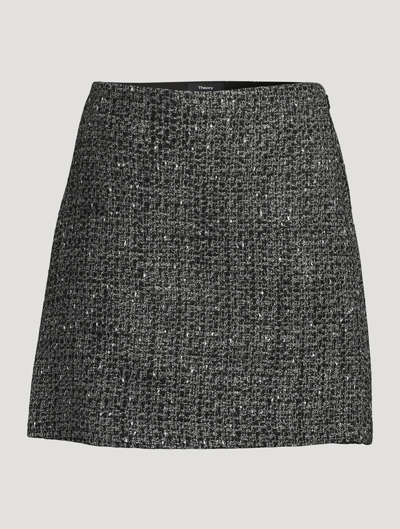 THEORY High Waisted Tweed Mini Skirt Holt Renfrew