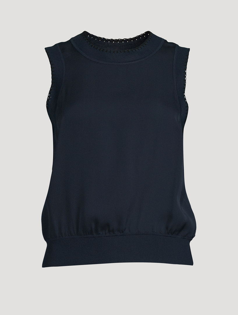 Silk And Cotton Sleeveless Top