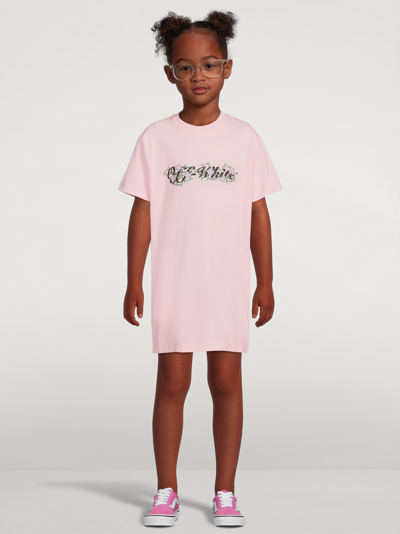 Off Flowers Cotton T-Shirt Dress
