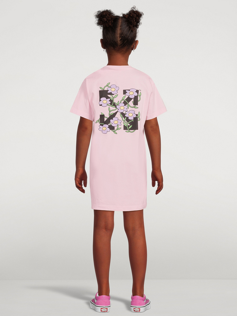 Off Flowers Cotton T-Shirt Dress