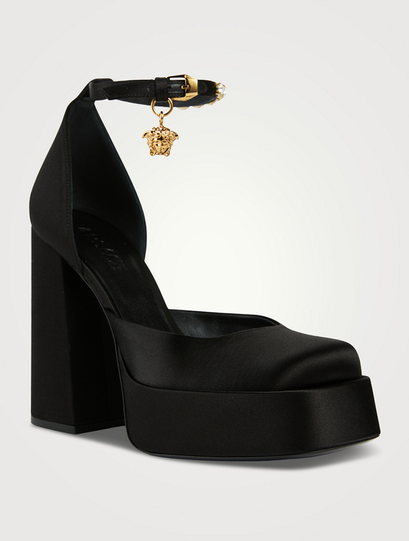 VERSACE Medusa Aevitas Satin Single Platform Pumps Holt Renfrew
