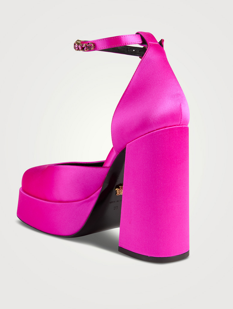 VERSACE Medusa Aevitas Satin Single Platform Pumps Holt Renfrew
