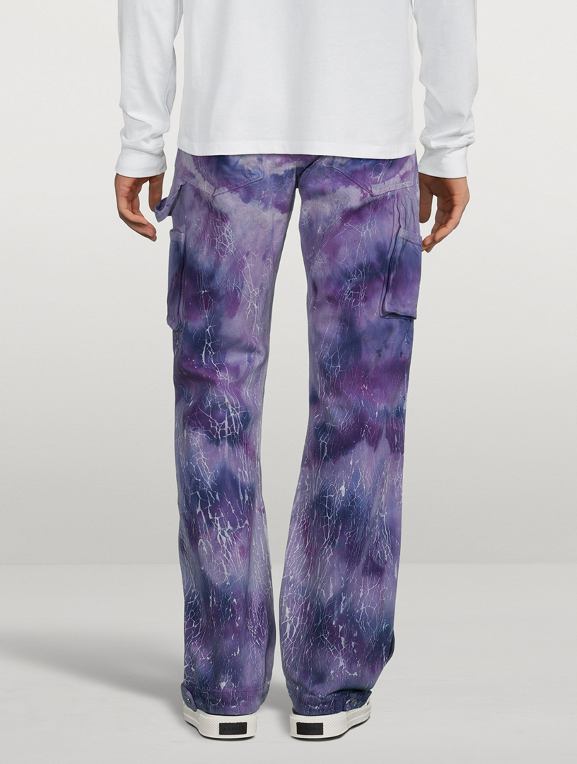 Cracked Tie Dye Straight-Leg Carpenter Jeans