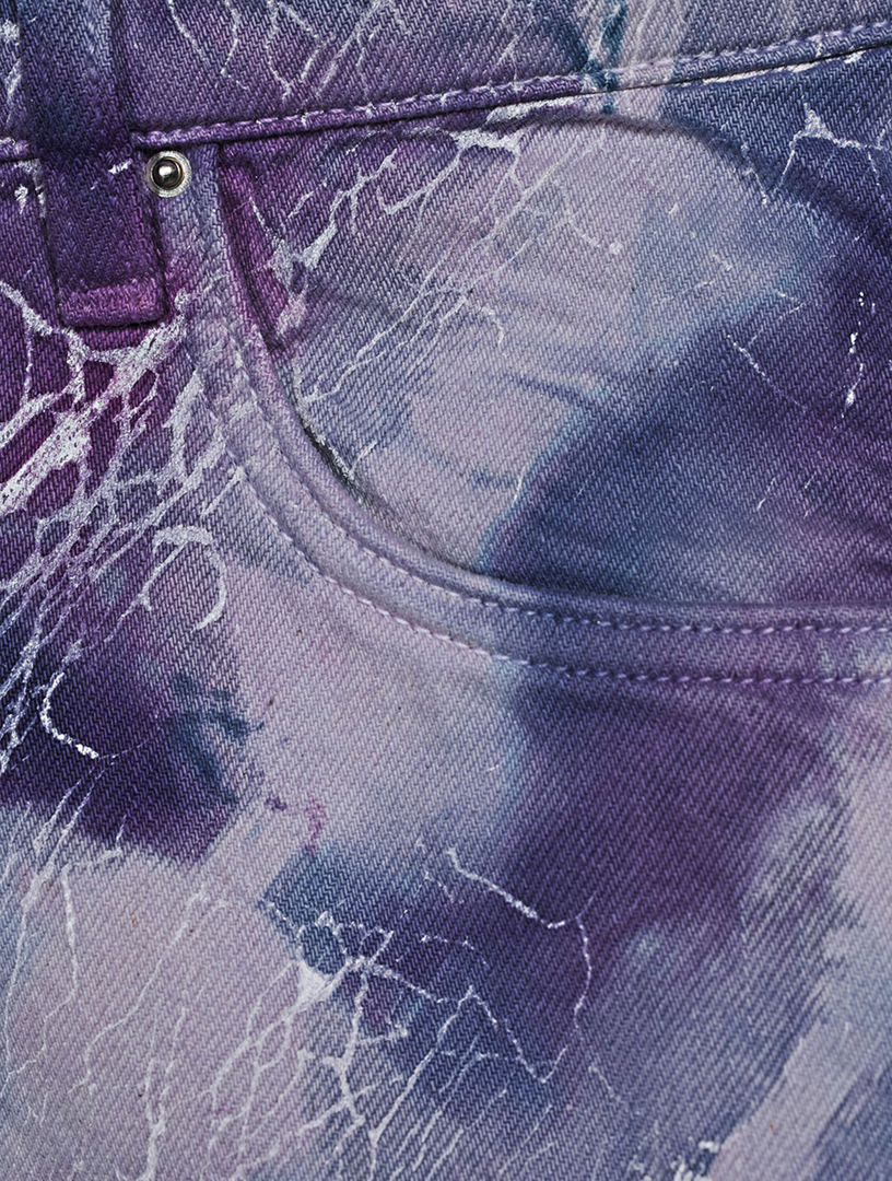 Cracked Tie Dye Straight-Leg Carpenter Jeans
