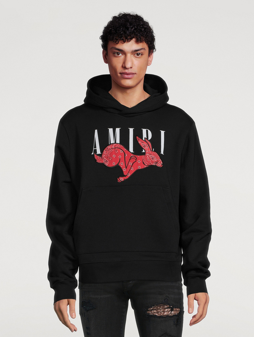 Amiri Red Logo Hoodie Lunar New Year Rabbit Logo Hoodie