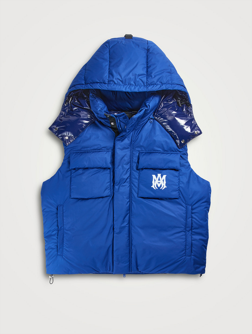 Nylon Down Vest With Hood