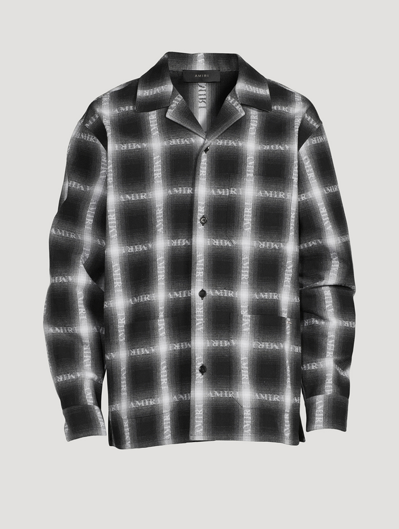 Plaid Shirt In Shadow Logo Print