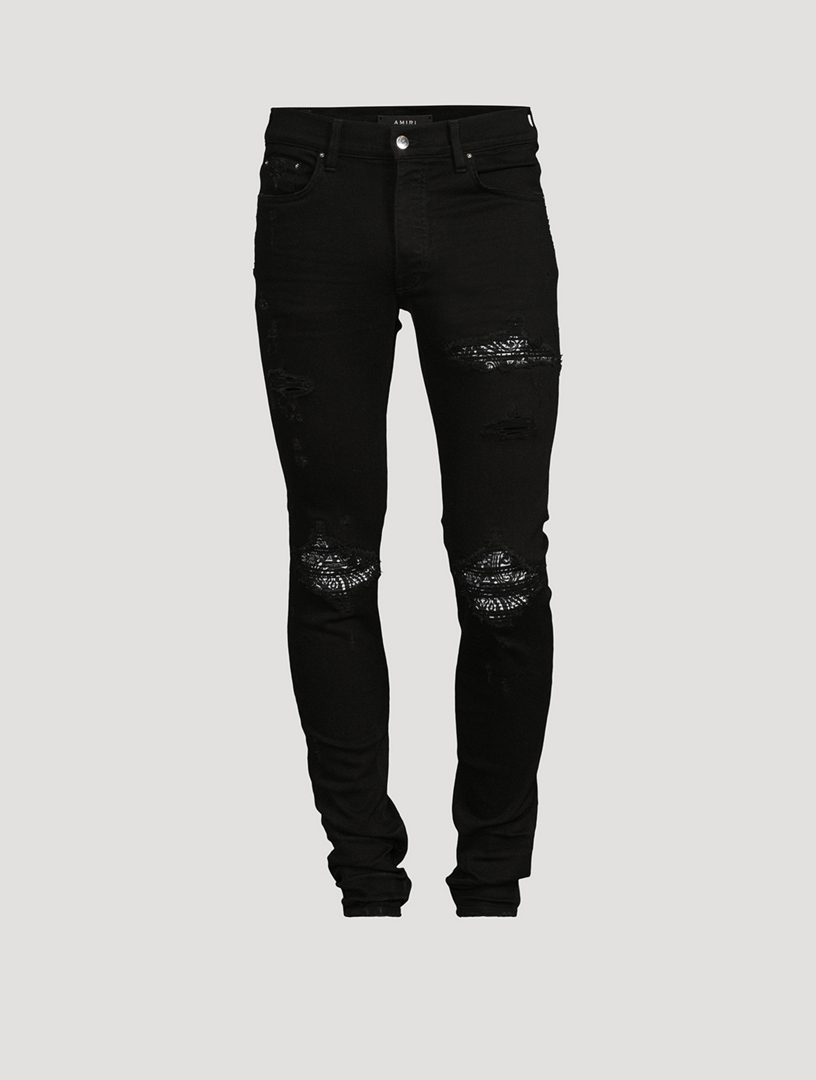 GIVENCHY Slim-Fit Distressed Coated Jeans for Men