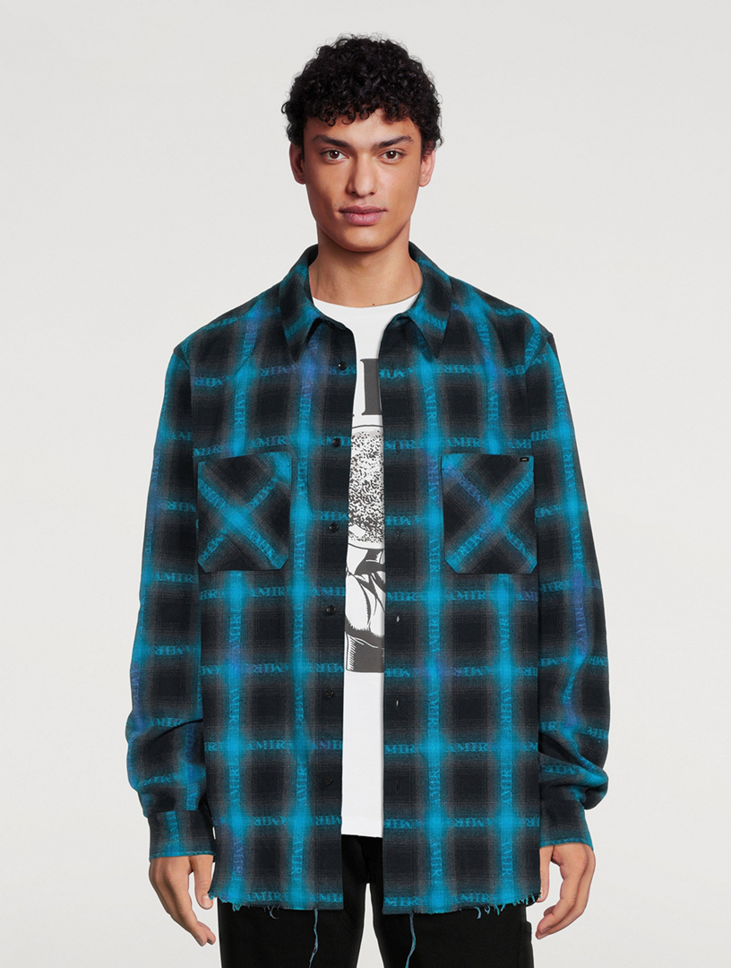 Frayed Hem Plaid Shirt