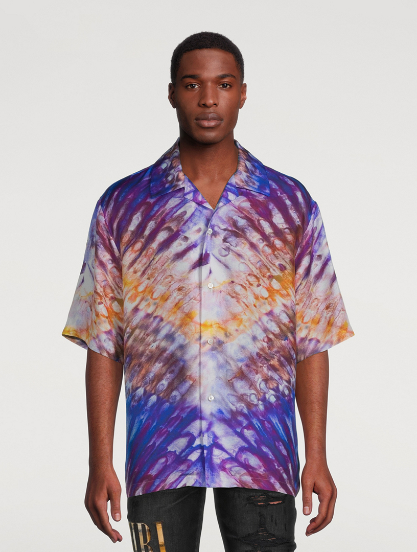 Tie-Dye Silk Bowling Shirt