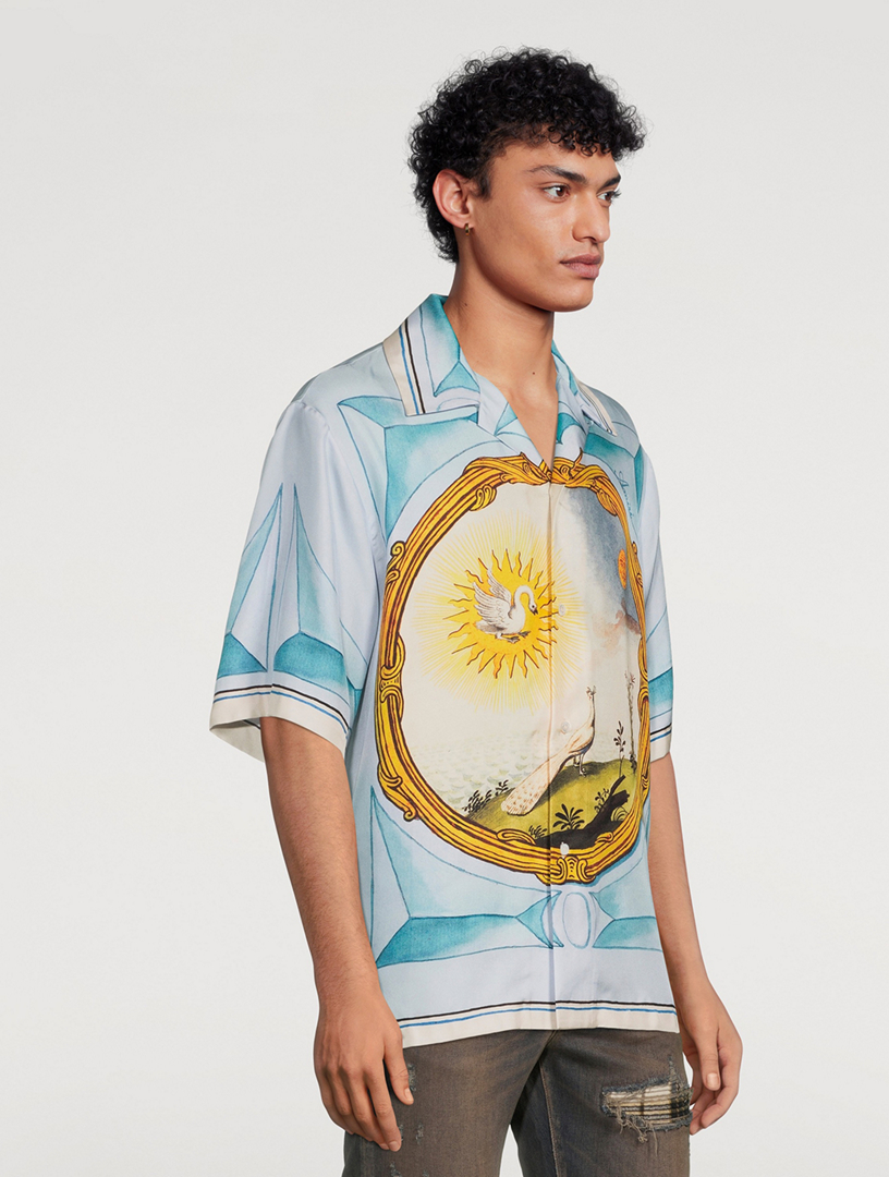 Landscape Frame Silk Bowling Shirt