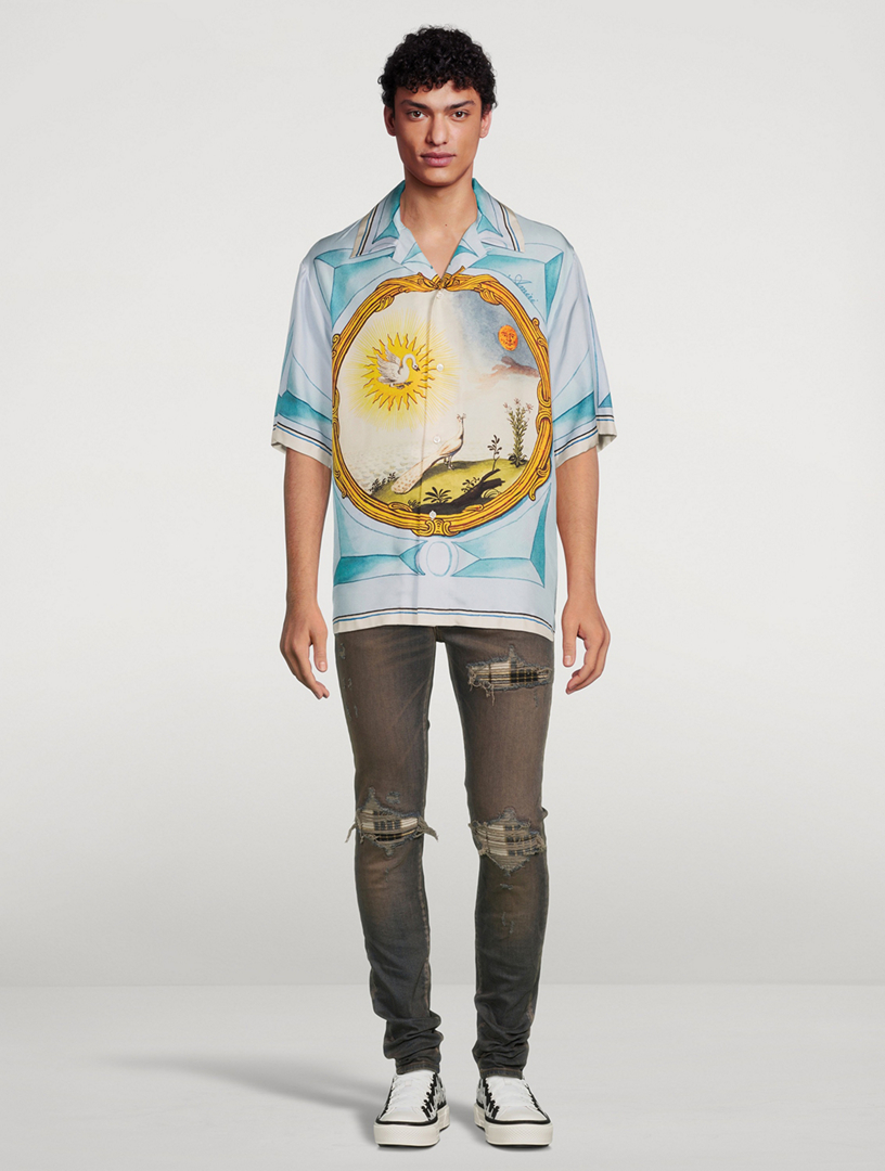 AMIRI Landscape Frame Silk Bowling Shirt | Holt Renfrew
