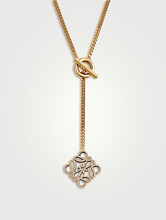 Pavé Anagram Pendant Necklace With Crystal