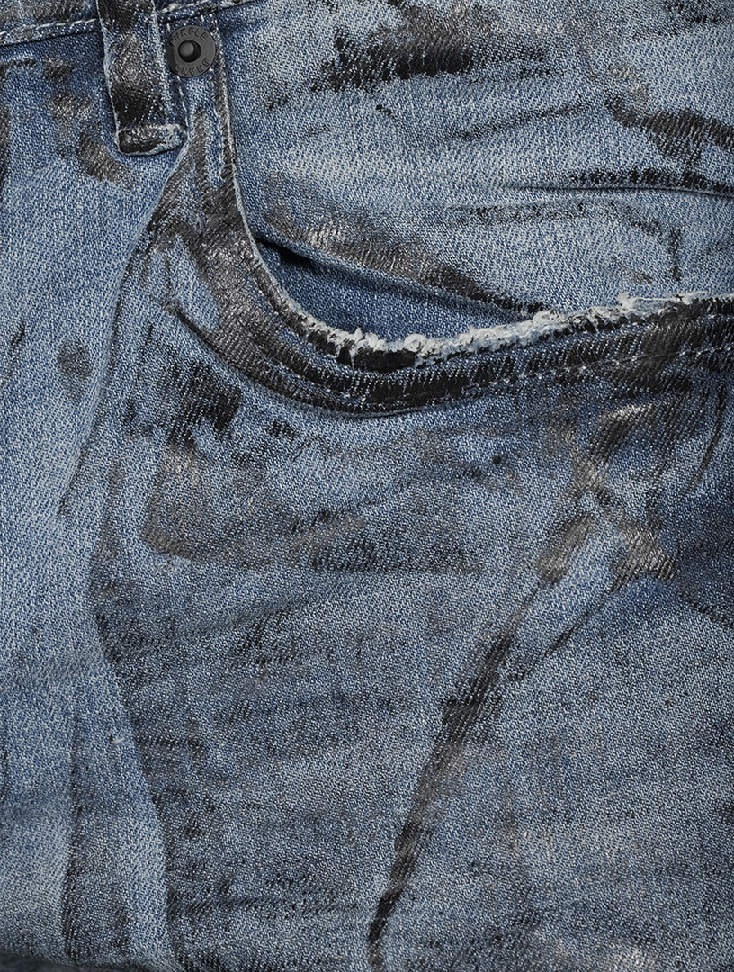 Indigo X-Ray Foil Skinny Jeans