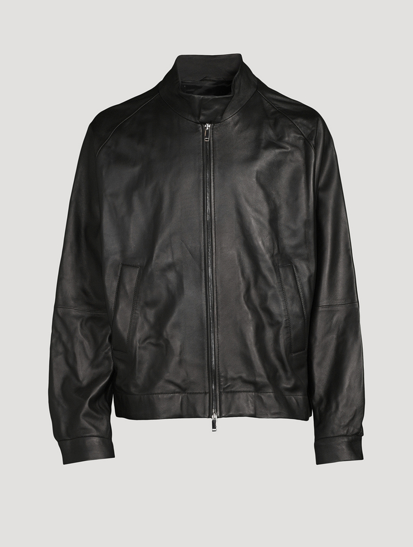 STUDIO NICHOLSON Barnes Leather Zip Bomber Jacket | Holt Renfrew