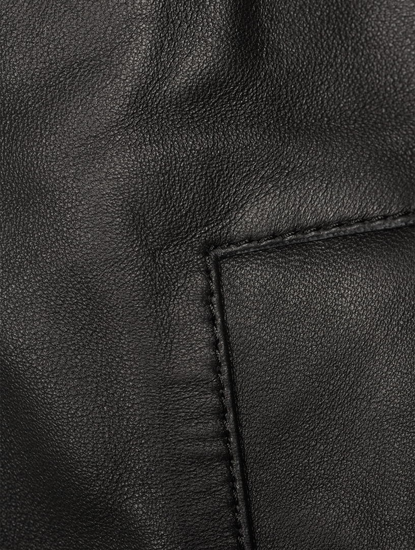 STUDIO NICHOLSON Barnes Leather Zip Bomber Jacket | Holt Renfrew