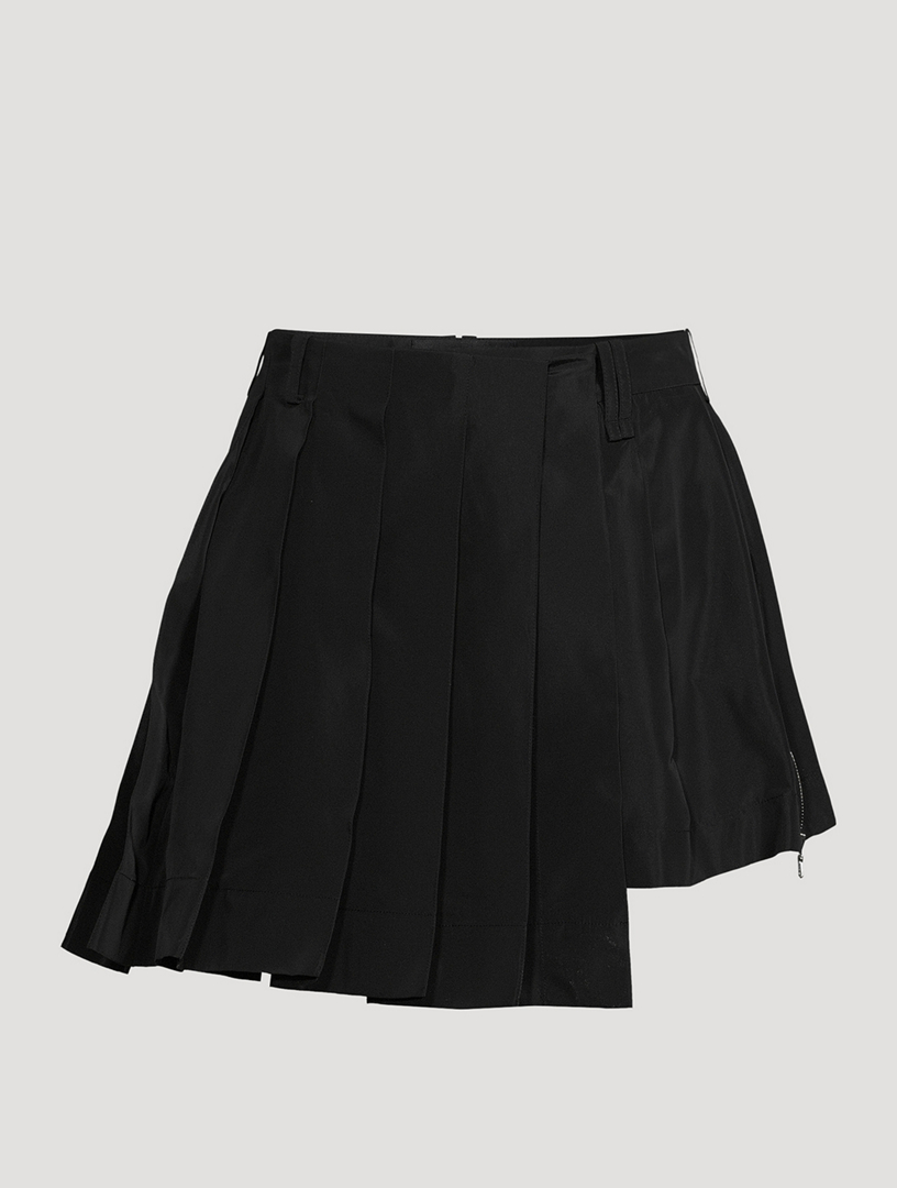 Black Pleated Tailored Skort