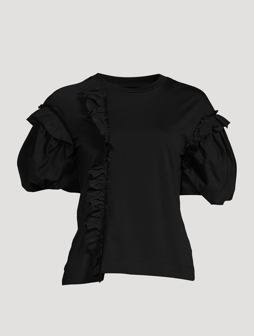 Ruffled Puff-Sleeve T-Shirt