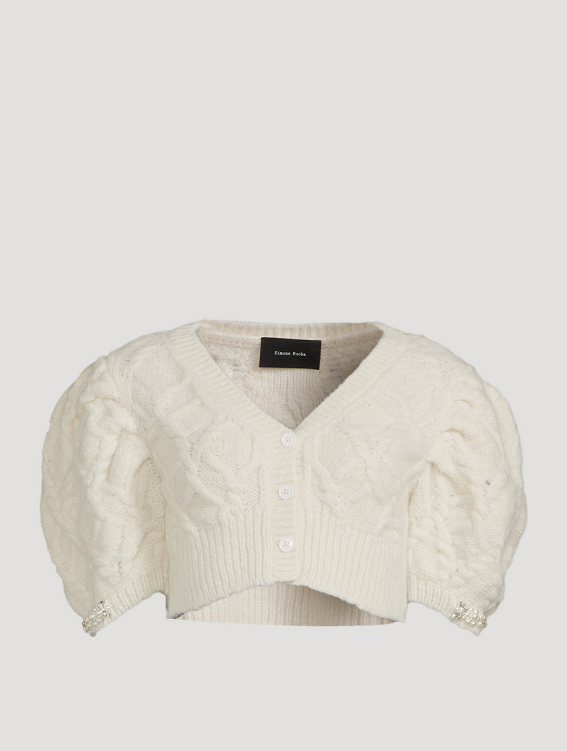 Zara puff clearance sleeve cardigan