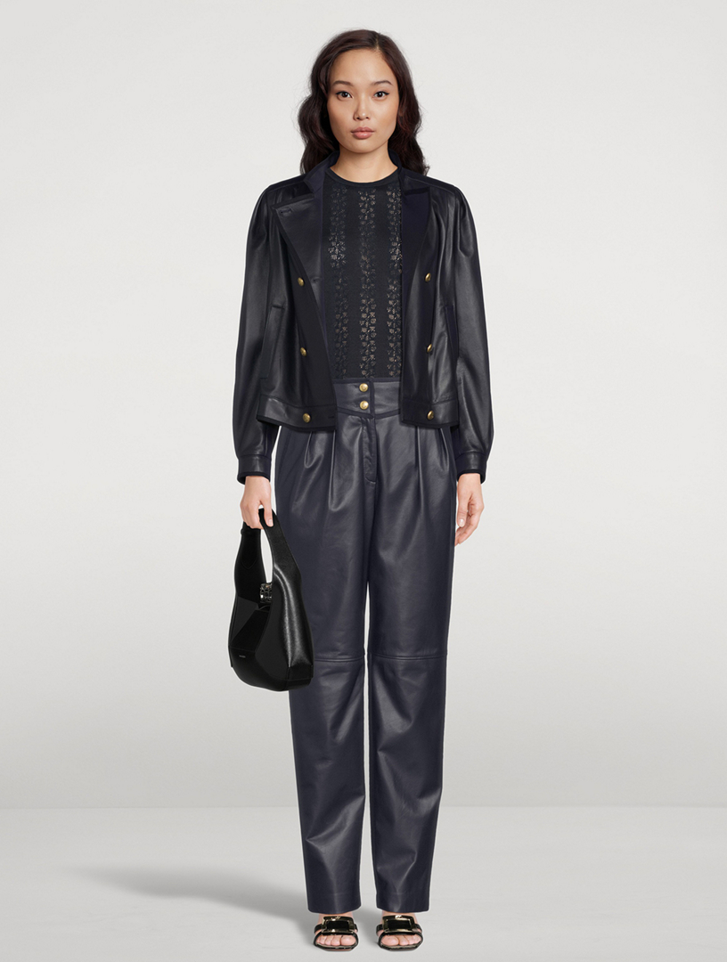 Marissa Double-Breasted Leather Jacket