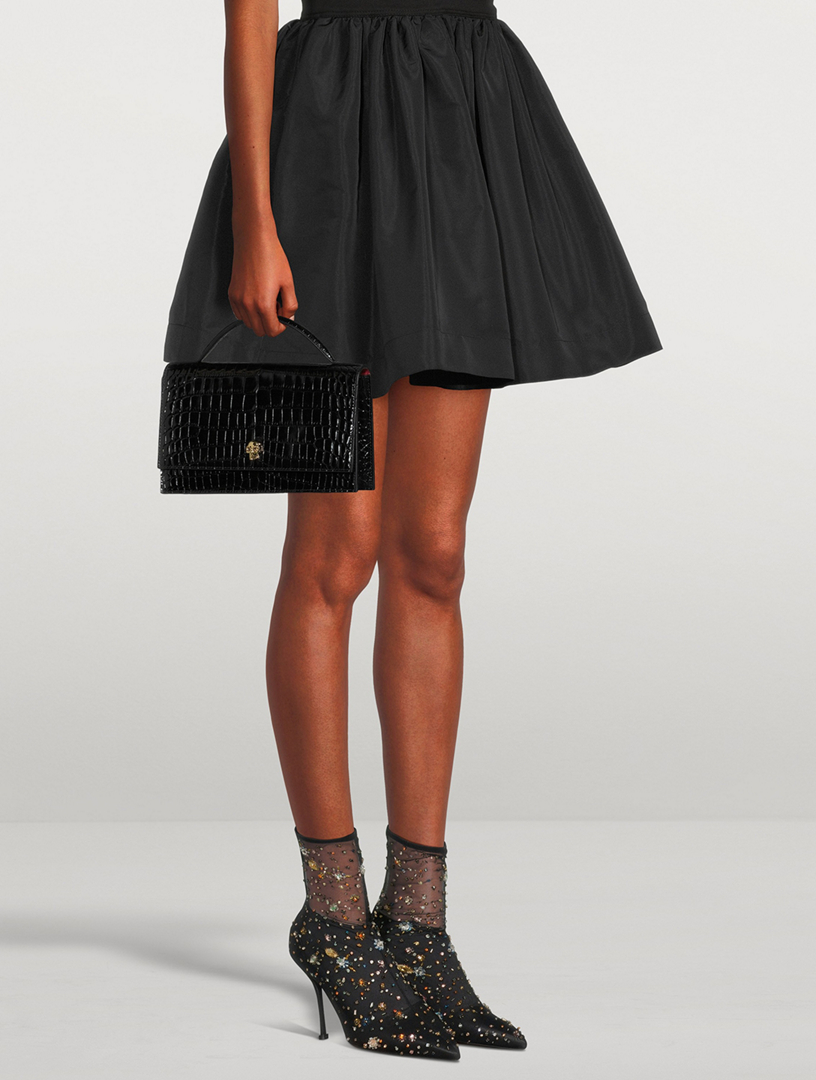 Crystal-Embroidered Mesh Sock Boots