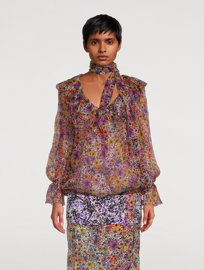Contera Ruffled Blouse Floral Print